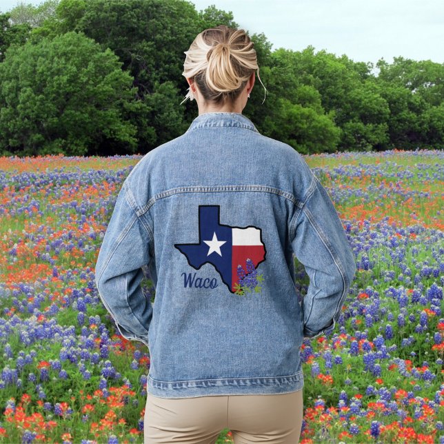 Drapeau Texas avec Fleur d'État Bluebonnet personn (Créateur téléchargé)