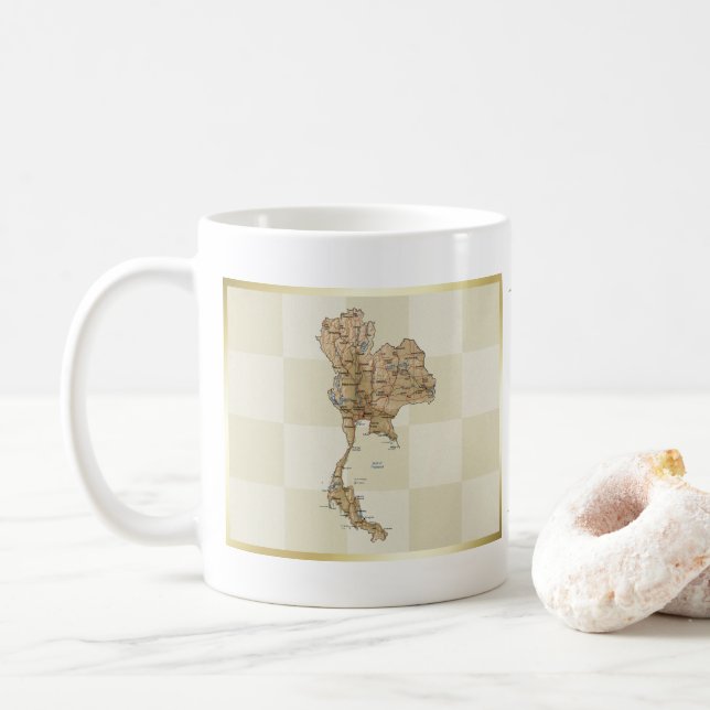Drapeau Thaïlande + Plan Mug (Avec donut)
