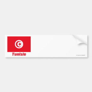 Drapeau Tunisie Avec le Nom en français Autoaufkleber