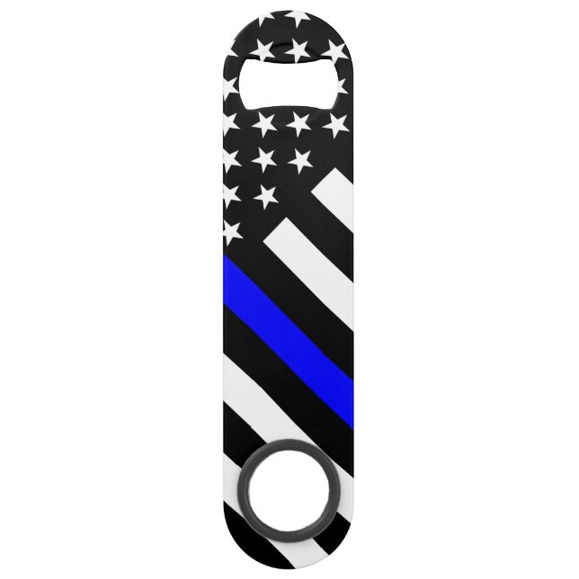 Drapeau USA Noir et blanc Ligne Bleue fine (Dos)