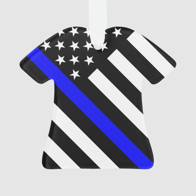 Drapeau USA Noir et blanc Ligne Bleue fine (dos)