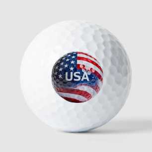 Drapeau USA patriotique de balle de golf Macro D