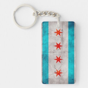 Drapeau vintage patiné d'état de Chicago