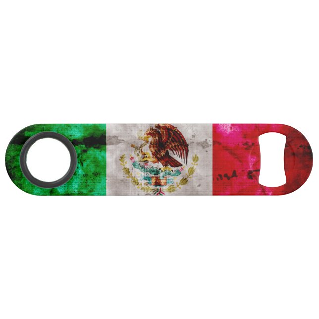 Drapeau vintage patiné du Mexique (Devant (Horizontal))