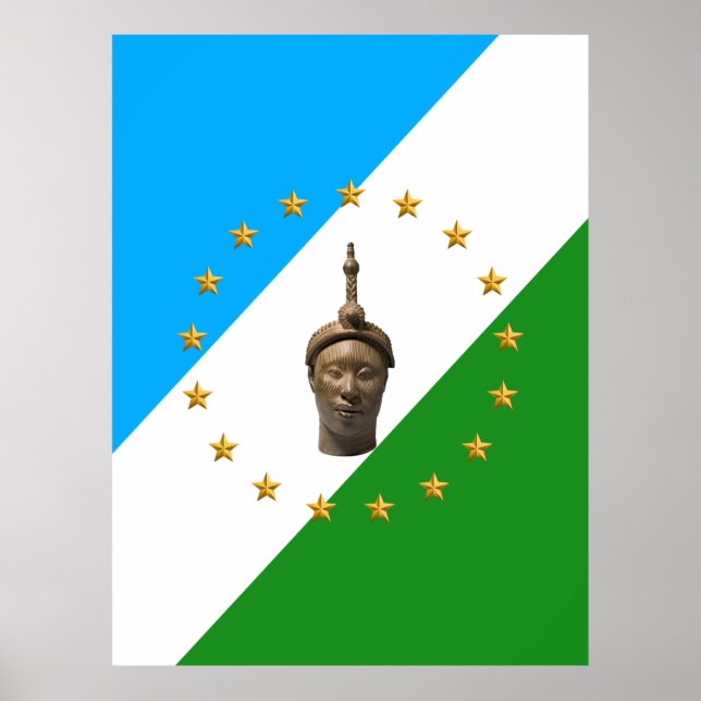 Drapeau Yoruba | Oduduwa | Poster de la nation yor (Devant)