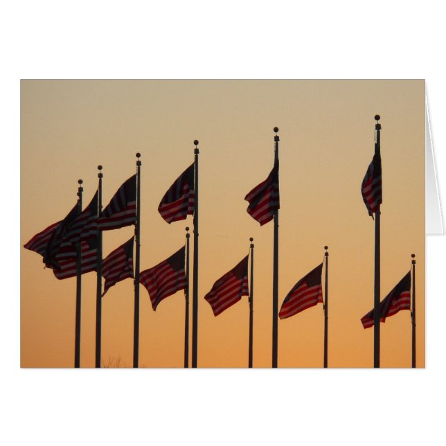 Drapeaux au coucher du soleil American Patriotic U (Devant horizontal)