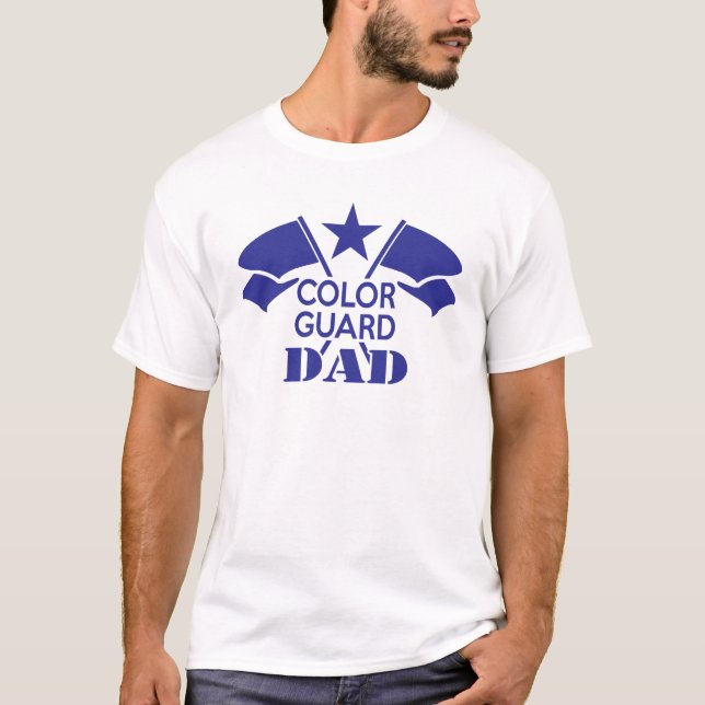 Drapeaux croisés bleu Garde couleur T-shirt papa (Devant)
