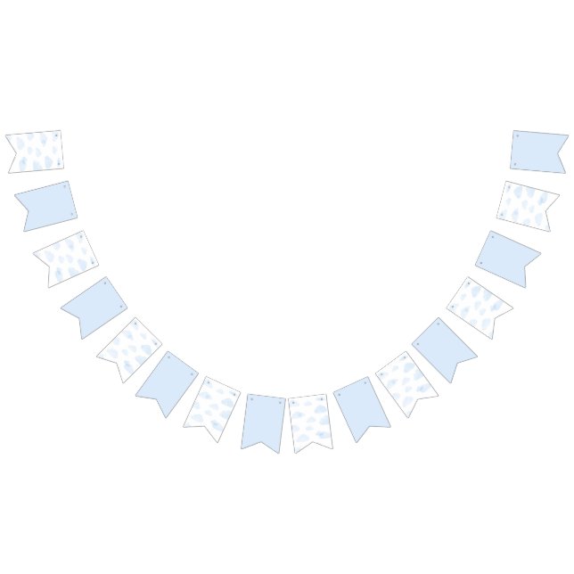 Drapeaux de bébés shower nuages bleu clair garçon (Tout)
