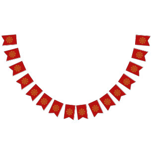 Drapeaux de Bunting d'inspiration arabe rouge et o