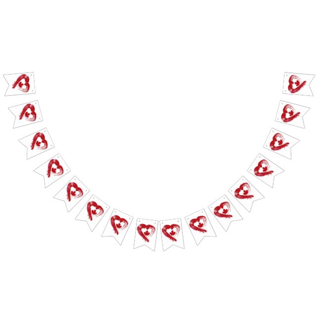Drapeaux de Bunting Love Canada (Tout)