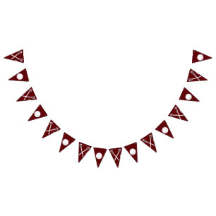 Drapeaux de Bunting Maroon de l'équipe de crosse