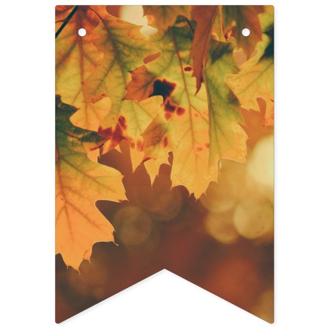 Drapeaux de fanions de fête rustique de feuilles d (Premier drapeau)