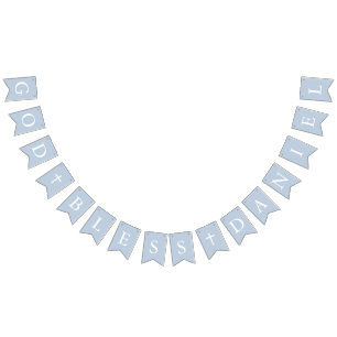 Drapeaux de guirlande de baptême garçon bleu pouss
