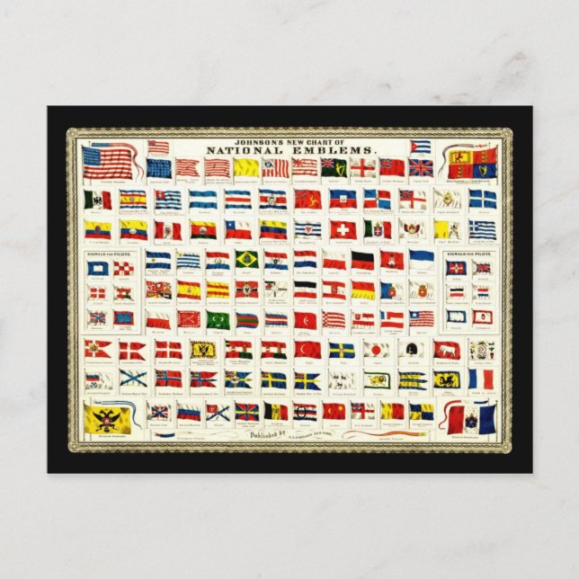 Drapeaux des pays - Carte Vintage (Devant)