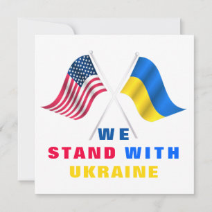 Drapeaux des USA et de l'Ukraine Soutien Carte Ukr