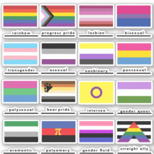 Drapeaux Du Pack Sticker LGBTQ Du Mouvement De Fie