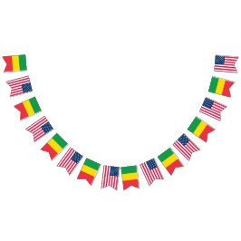 Drapeaux éthiopiens et américains côte à côte