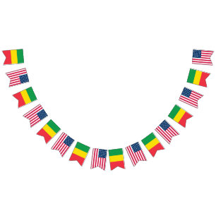Drapeaux éthiopiens et américains côte à côte