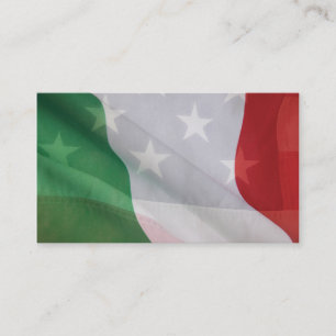 Drapeaux italiens et américains carte de visite