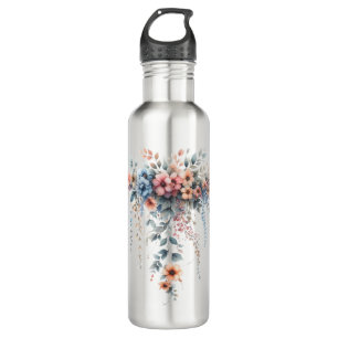 Draped Floral Elegance Edelstahlflasche