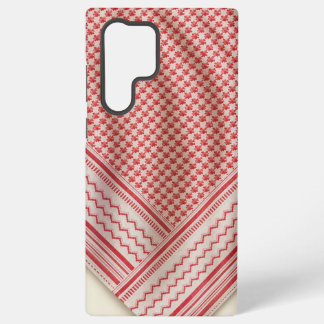 Drapierter roter und weißer Shemagh Keffiyeh, crem Samsung Galaxy Hülle