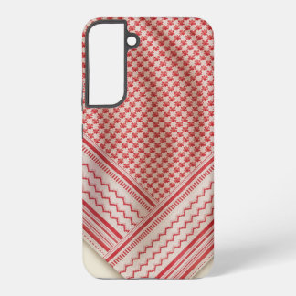 Drapierter roter und weißer Shemagh Keffiyeh, crem Samsung Galaxy Hülle
