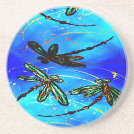 Draquelly Flit Electric Blue Sandstein Untersetzer