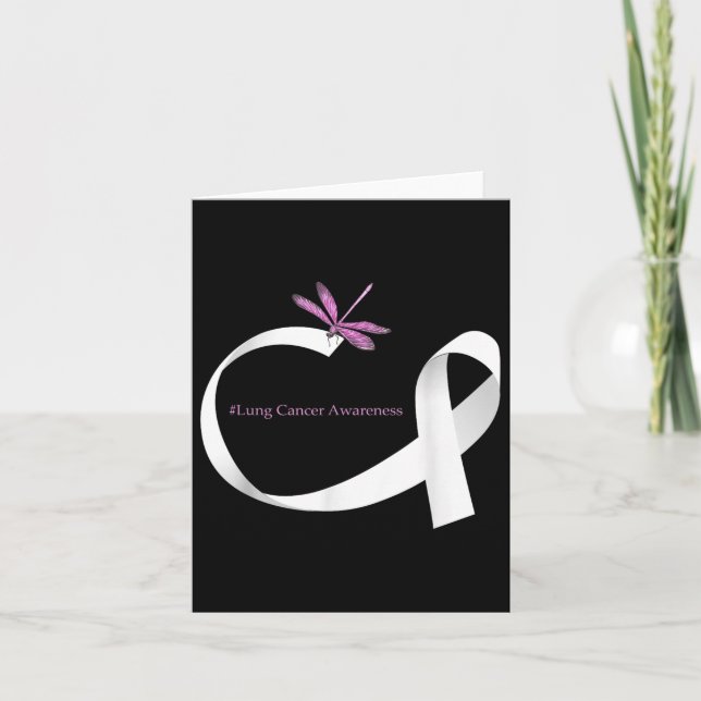 Draquelly White Ribbon Lung Cancer Awareness Karte (Vorderseite)