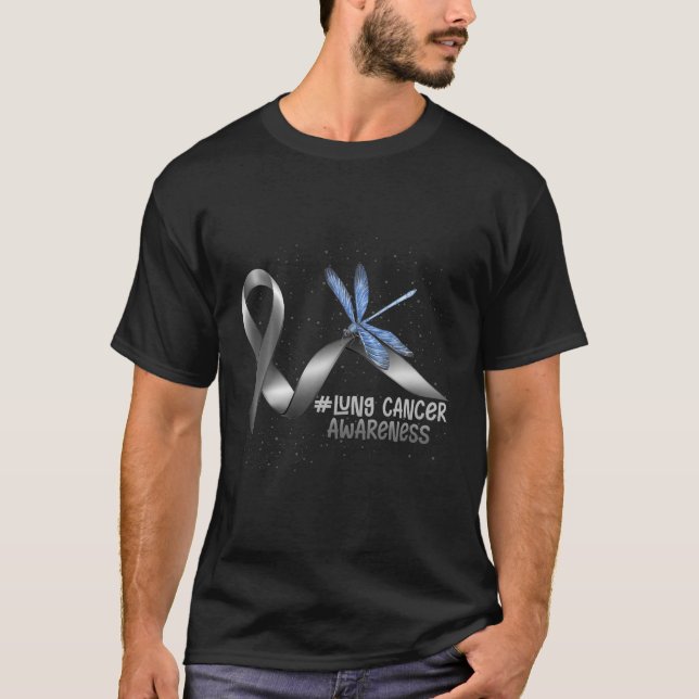 Draquelly White Ribbon Lung Cancer Awareness T-Shirt (Vorderseite)