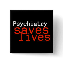 Drastischer Pro-Psychiatrie Knopf (Quadrat)