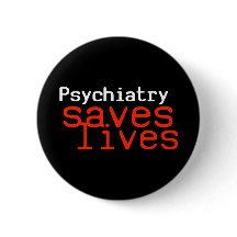 Drastischer Pro-Psychiatrie Knopf (rund)