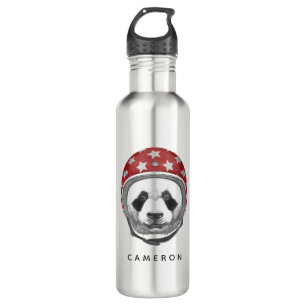 Draufgänger-Panda   addieren Ihren Namen Edelstahlflasche