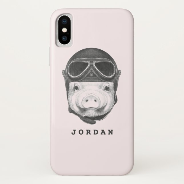 Draufgänger-Schwein | addieren Ihren Namen Case-Mate iPhone Hülle (Rückseite)
