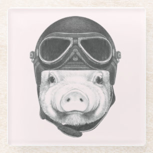 Draufgänger-Schwein Glasuntersetzer