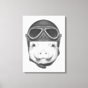Draufgänger-Schwein Leinwanddruck