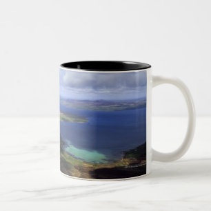 Draufsicht: graemsay u. Orkneys Festland burra Zweifarbige Tasse
