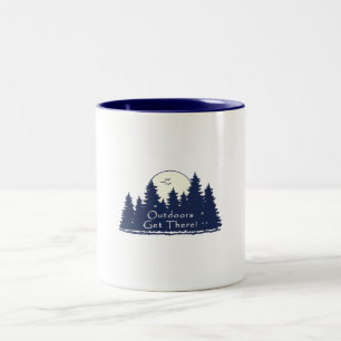 Draußen Ankommen Blau Zweifarbige Tasse