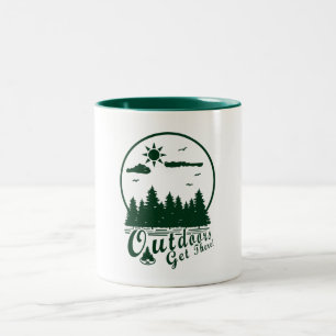 Draußen ankommen! zweifarbige tasse