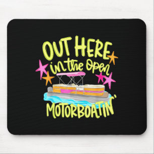 Draußen auf dem offenen Motorboot-Pontonboot Mousepad