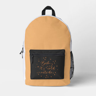 draußen kalt bedruckter rucksack