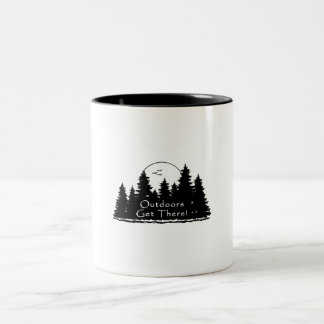 Draußen kommen Sie dorthin - schwarz Zweifarbige Tasse