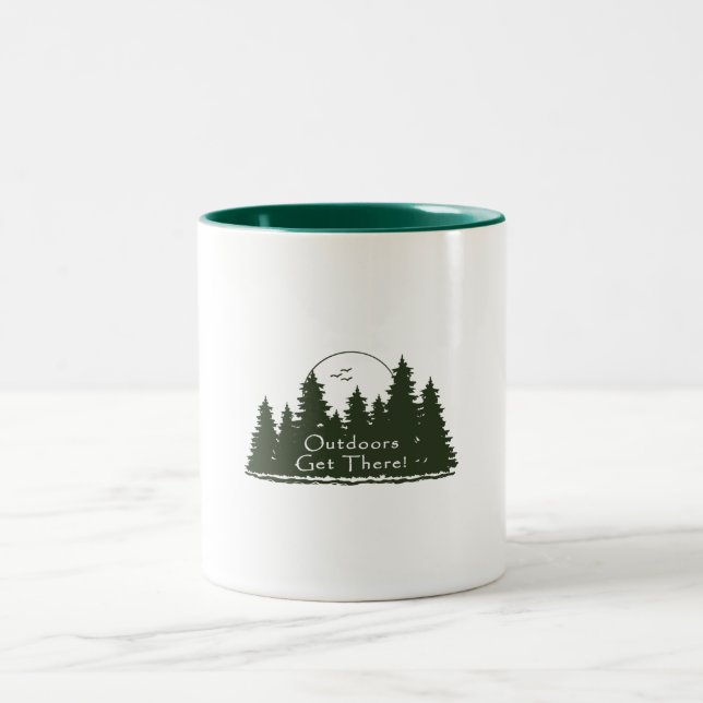Draußen kommt man dorthin zweifarbige tasse (Mittel)