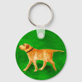 Draußen mit dem Hund spazieren gehen Schlüsselanhänger