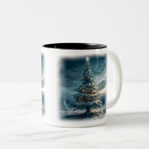 Draußen Weihnachtsbaum Zwei-Tone-Tasse, 11 oz Zweifarbige Tasse