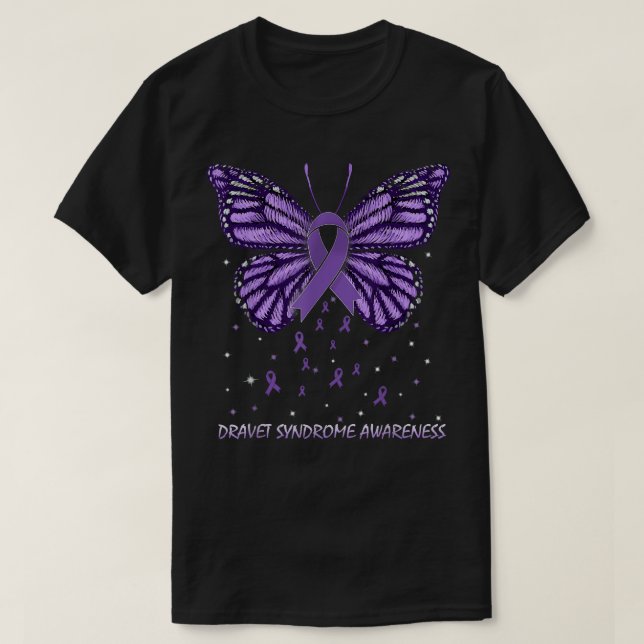 Dravet Syndrome Awareness Butterfly  T-Shirt (Design vorne)