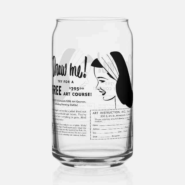 Draw Me - Vintage Art School Drawing Contest Dosenglas (Vorderseite)