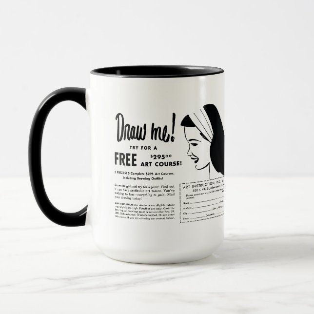 Draw Me - Vintage Art School Drawing Contest Tasse (Links)