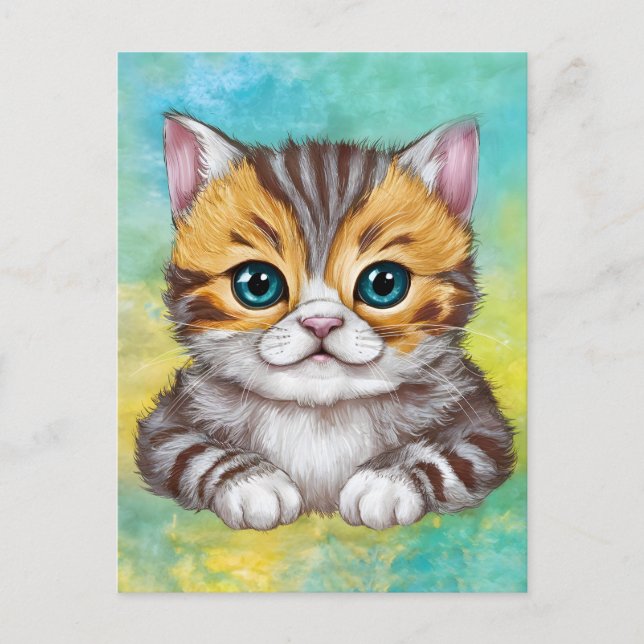 Drawing Cat Postkarte (Vorderseite)