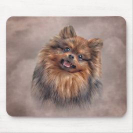 Drawing Dog Pomeranian Spitz Mousepad
