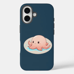 Drawing of a pink Baby Octopus iPhone 16 Hülle